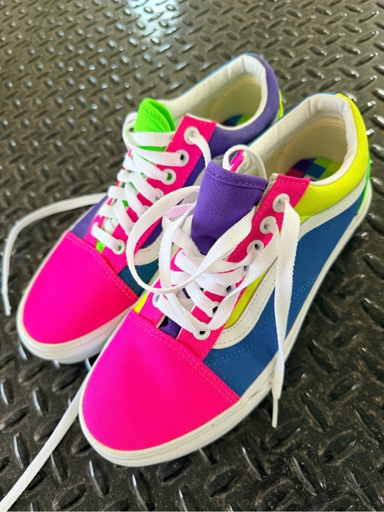 Vans Shoes - Vans Multicolor Neon Pink Blue Purple Green Low-Top Sneakers
